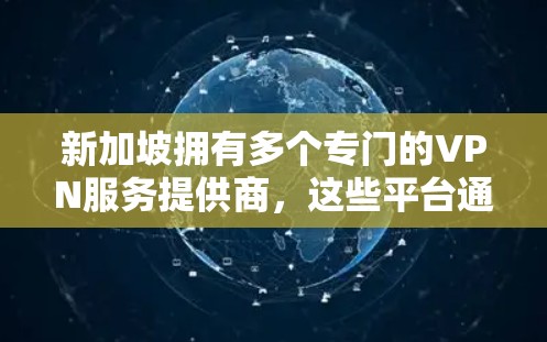 新加坡拥有多个专门的VPN服务提供商，这些平台通常致力于提供安全、可靠和专业的VPN服务。以下是一些新加坡VPN节点（服务提供商）