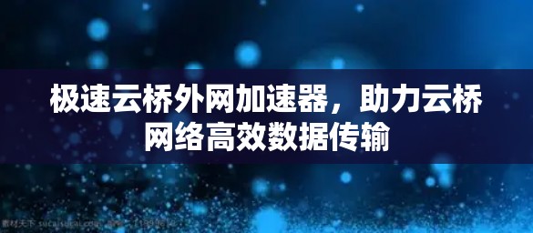 极速云桥外网加速器,助力云桥网络高效数据传输