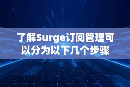 了解Surge订阅管理可以分为以下几个步骤