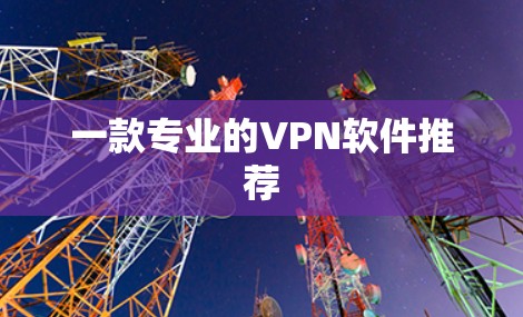 一款专业的VPN软件推荐