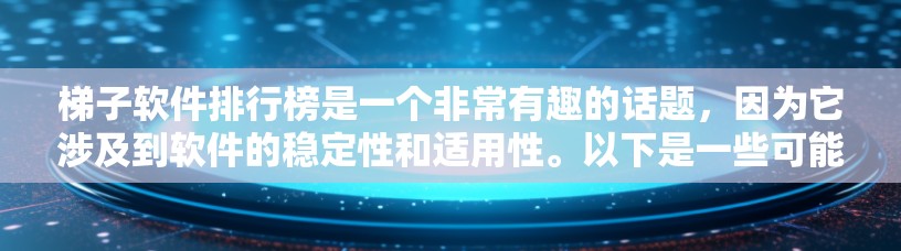 梯子软件排行榜是一个非常有趣的话题，因为它涉及到软件的稳定性和适用性。以下是一些可能的梯子软件排行榜，根据不同的标准和用户需求来推荐