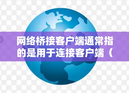 网络桥接客户端通常指的是用于连接客户端(如应用、软件或工具)到网络设备(如服务器、物联网设备等)的桥梁或连接器。它在软件开发和应用开发中扮演着重要角色,尤其是在需要客户端与网络环境紧密集成的情况下 网络桥接客户端通常指的是用于连接客户端(如应用、软件或工具)到网络设备(如服务器、物联网设备等)的桥梁或连接器。它在软件开发和应用开发中扮演着重要角色,尤其是在需要客户端与网络环境紧密集成的情况下