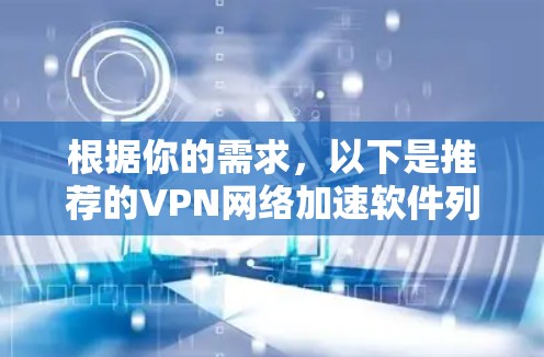 根据你的需求，以下是推荐的VPN网络加速软件列表