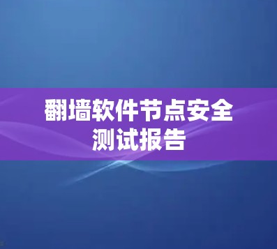 翻墙软件节点安全测试报告 翻墙软件节点安全测试报告