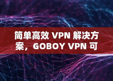 简单高效 VPN 解决方案，GOBOY VPN 可能性