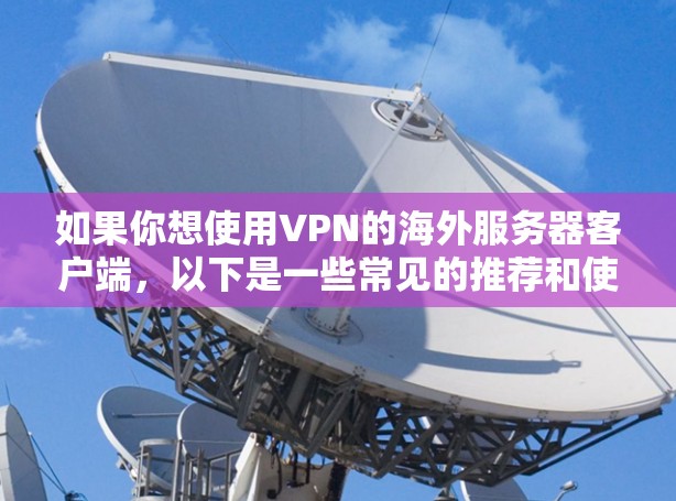 如果你想使用VPN的海外服务器客户端，以下是一些常见的推荐和使用方法